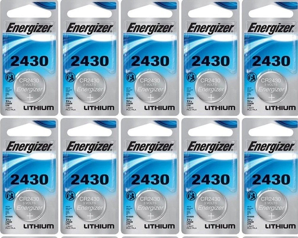 10 Energizer CR2430 3 Volt Lithium Button Cell Batteries EXP 03/2034