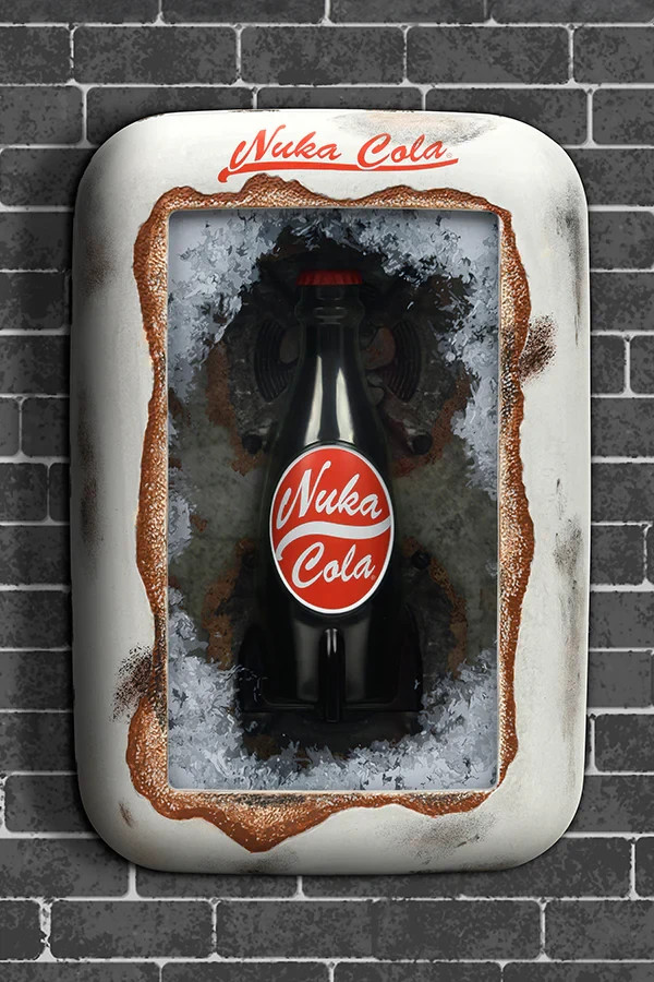 Fallout Nuka Cola Bottle Weathered Vending Machine LED Shadow Box NEW Bethesda