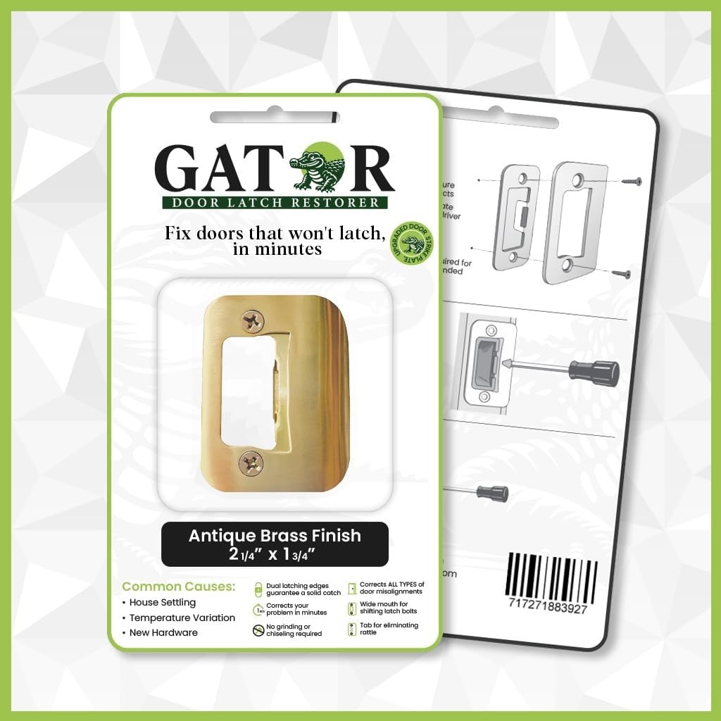Door Mount Strike Plate for Secure Latching on Interior and Exterior Doors
