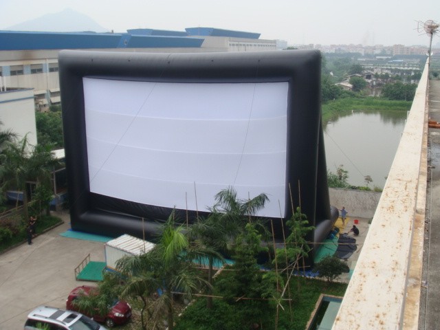 AirAds 53x30FT Inflatable Movie Screen Elastic Wrinkle Free Home Cinema+ Blowers