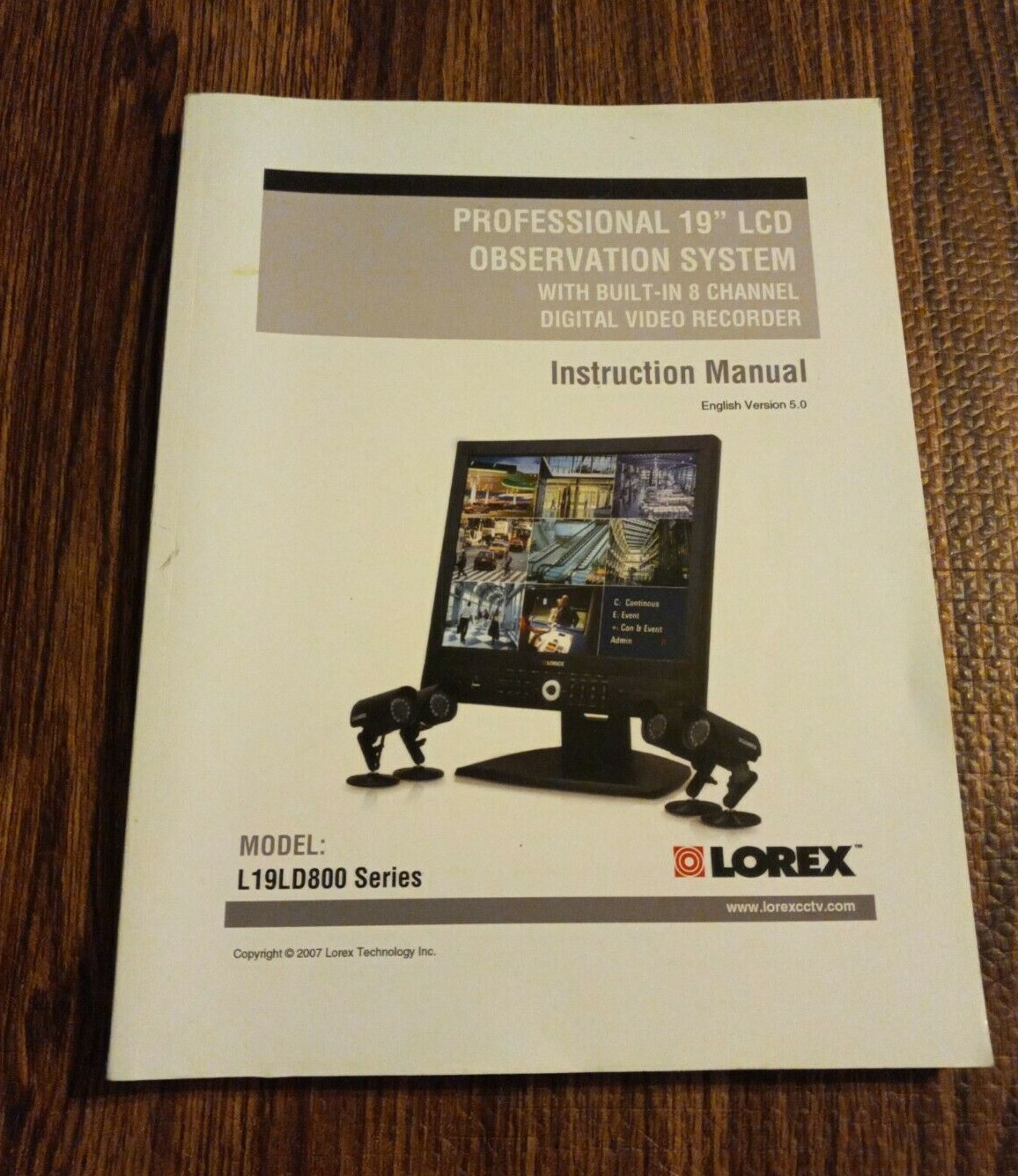Lorex Professional 19" LCD Observation system Instruction Manual L19D800