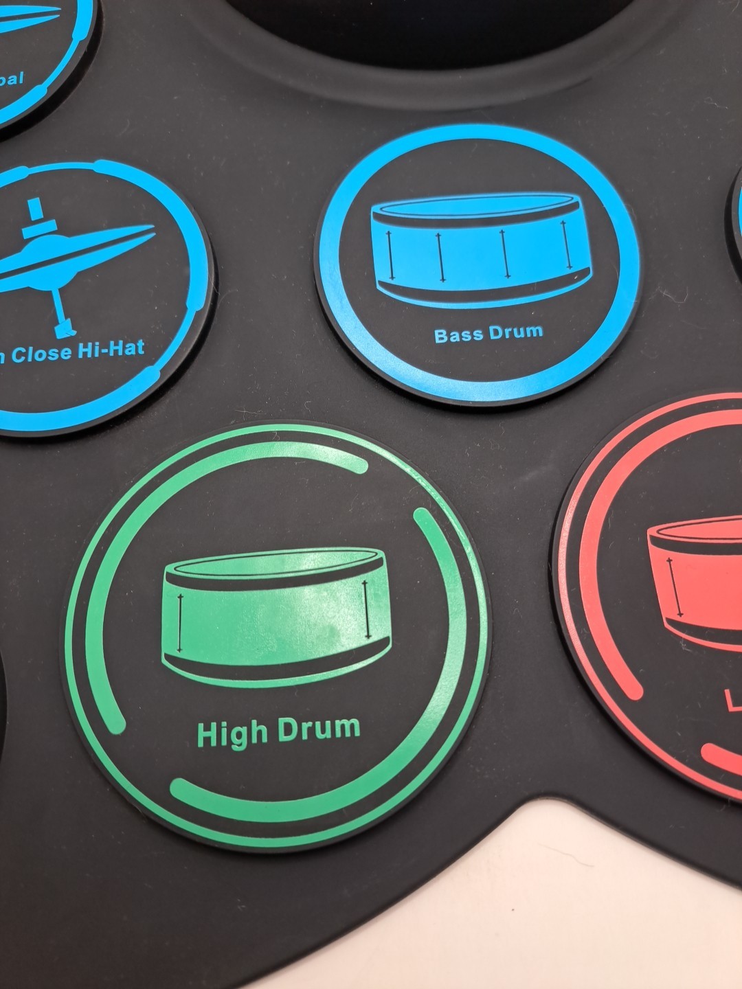 Electronic Drum Set 9 Drum Practice Pad with Headphone Jack Rollup Pad
