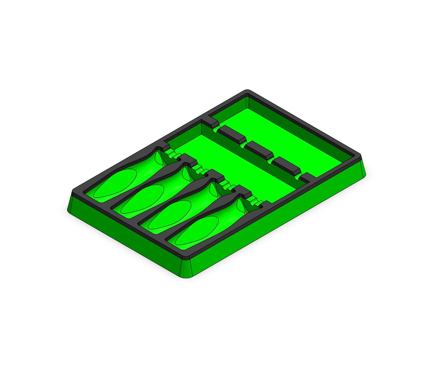 4 Piece Miniature Pick/Screwdriver Tray (Fits: Snap On Instinct Grip) (Green/...