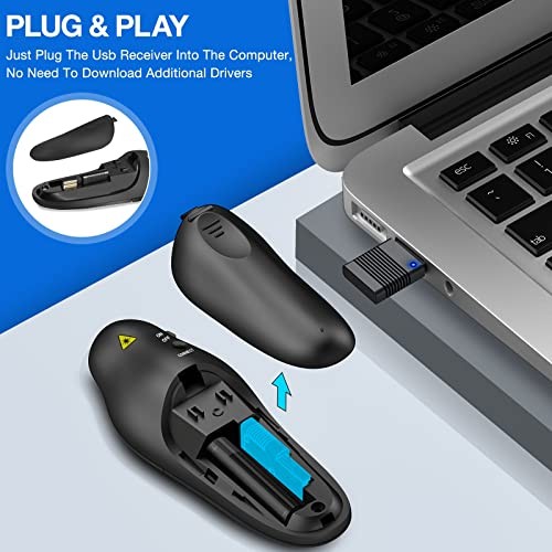 Presentation Clicker Wireless Presenter Remote USB Control Powerpoint Red Light
