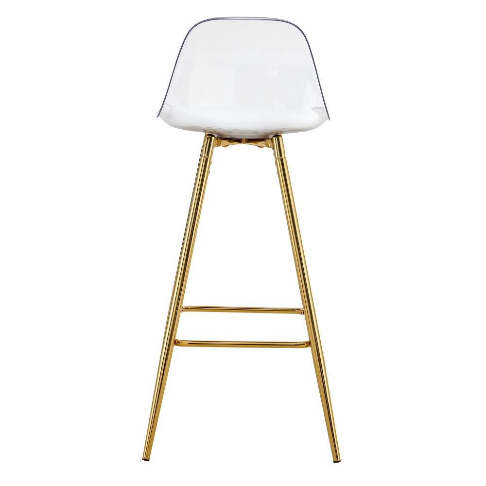 Modern PU Leather Bar Stools with Metal Legs for Kitchen Counter