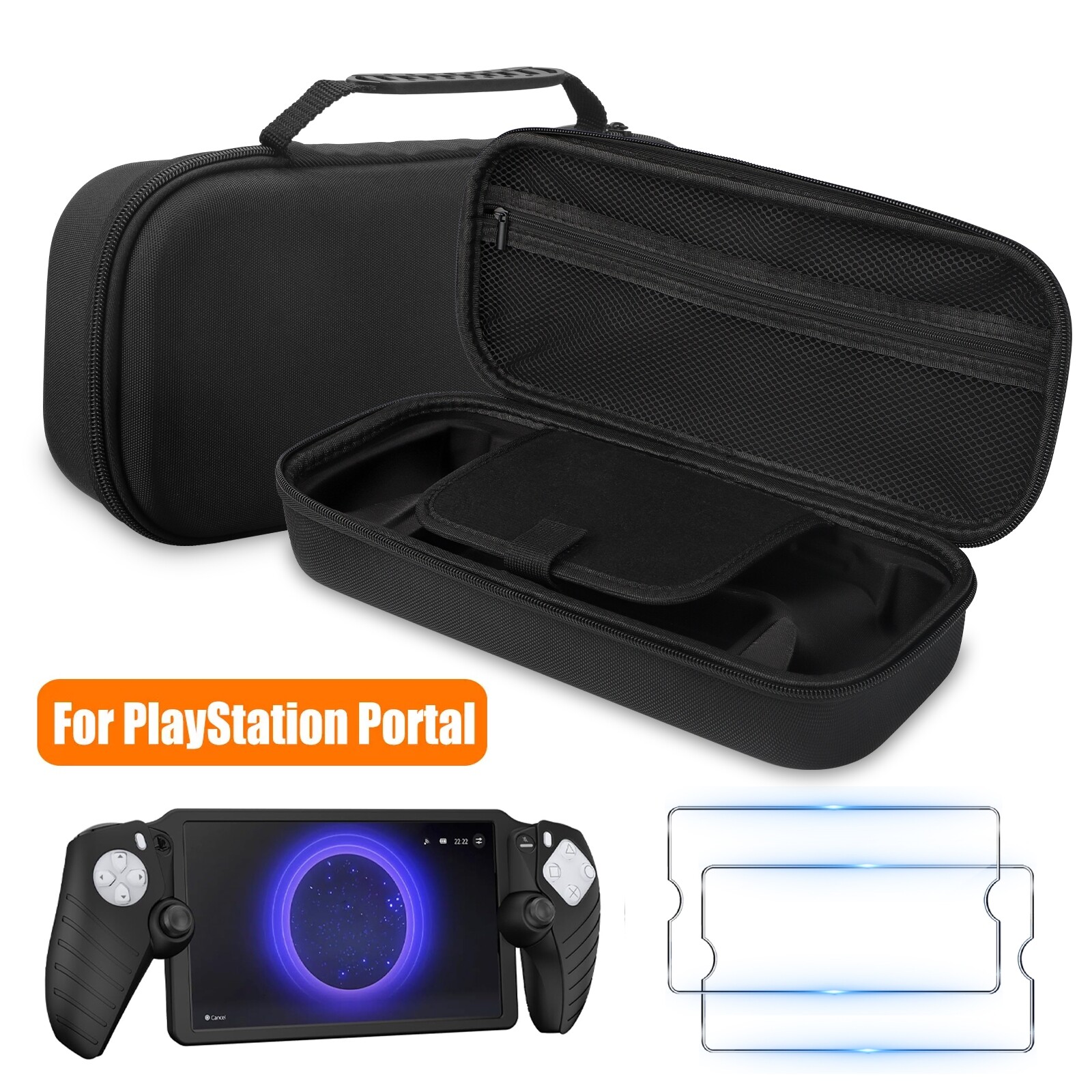 Carrying Case Bag+Shell Cove+Tempered Glass Protector For PS5 PlayStation Portal