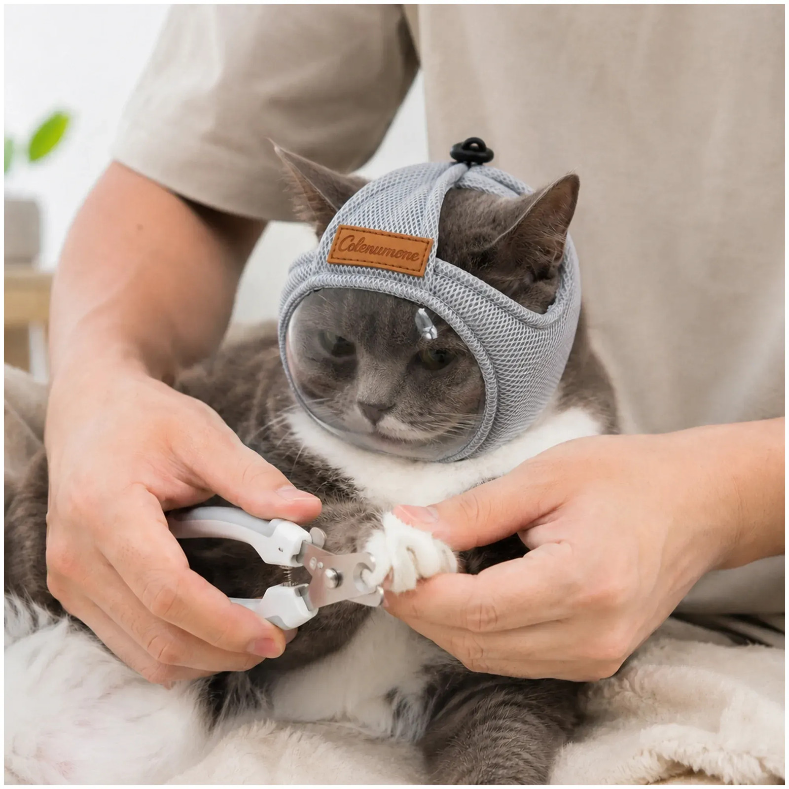 Cat Mask Mesh Breathable Lightweight Head Cover Pet Muzzle Postoperative Anti