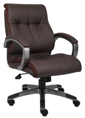 Double Plush Brown Mid Back Executive Chair