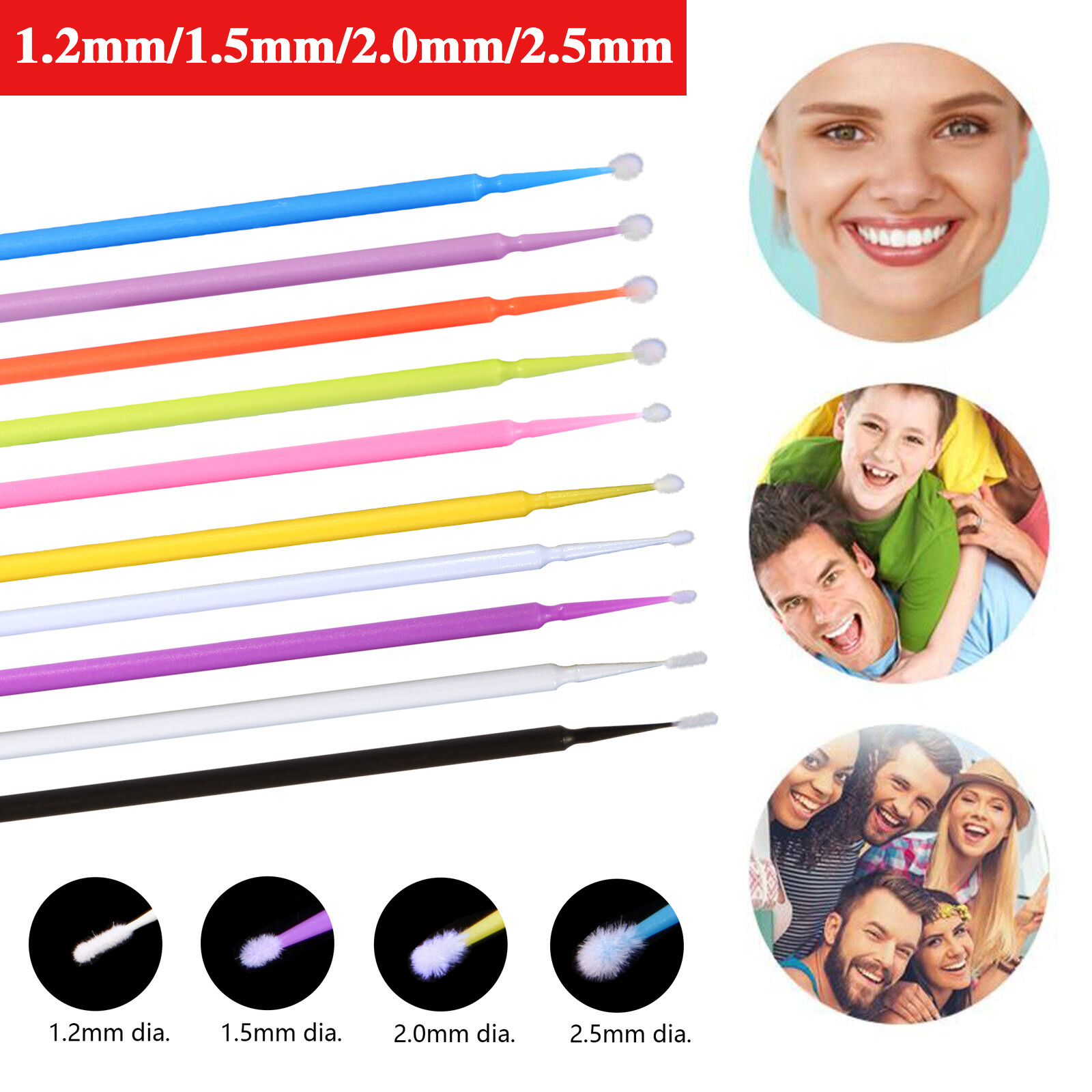 100pcs/pk Dental Microbrush Micro Brushes Applicator Tips Regular/Fine/Ultrafine