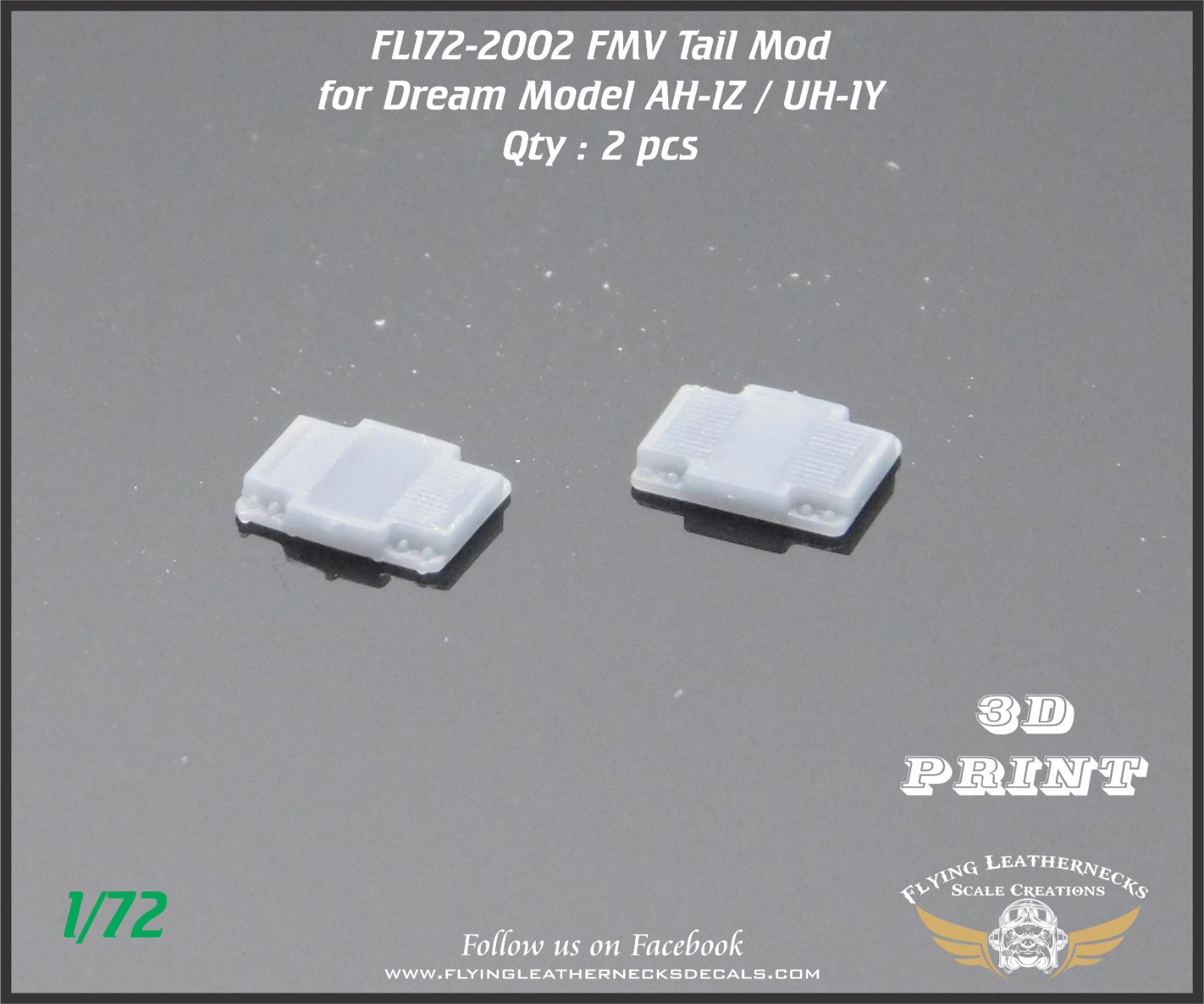 1/72 Flying Leathernecks FL172-2002 AH-1Z UH-1Y FMV Tail Mod for Dream Model