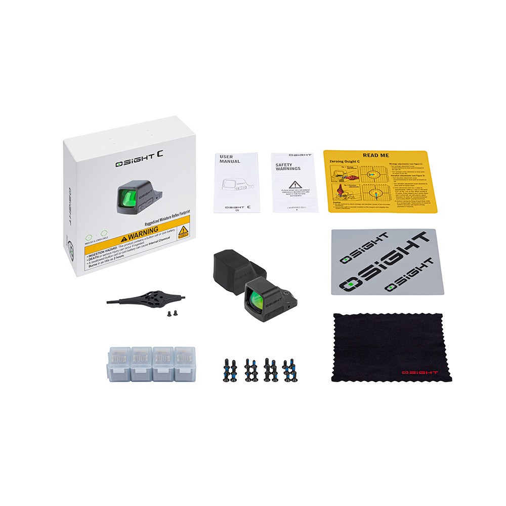 Olight Osight C Green Dot Open Reflex Optic Replaceable Side-Loading CR1632 Batt