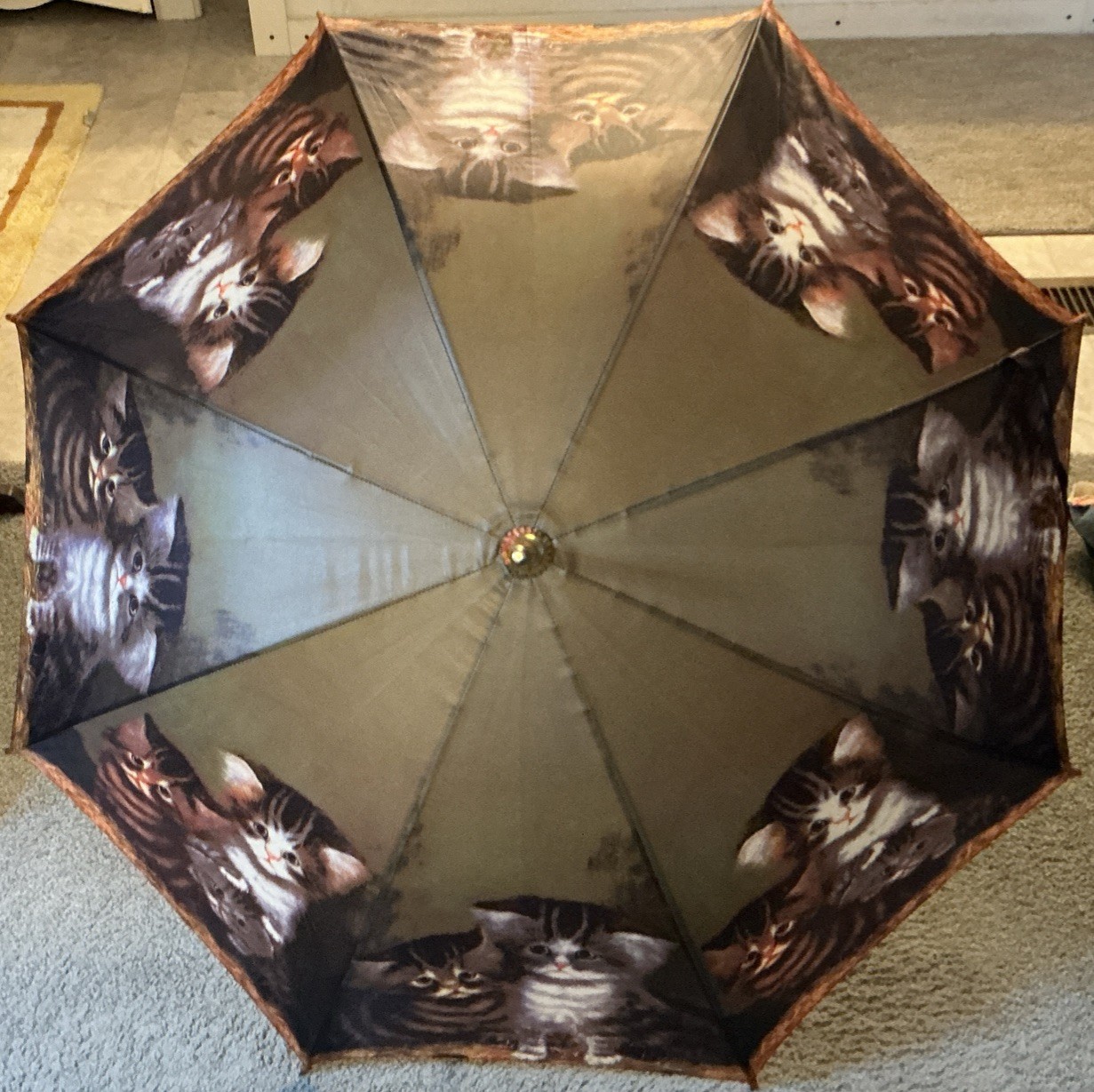 ADORABLE KITTEN UMBRELLA,SHOW EVERYONE HOW MUCH YOU LOVE CATS WHEN IT RAINS .
