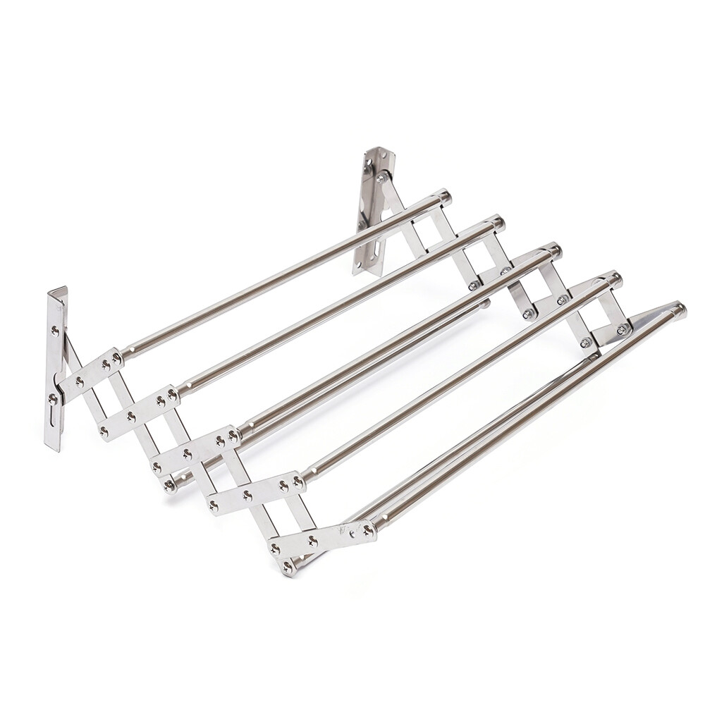 Wall-Mounted Clothes Drying Rack Stainless Steel Retractable Laundry Drying Rack