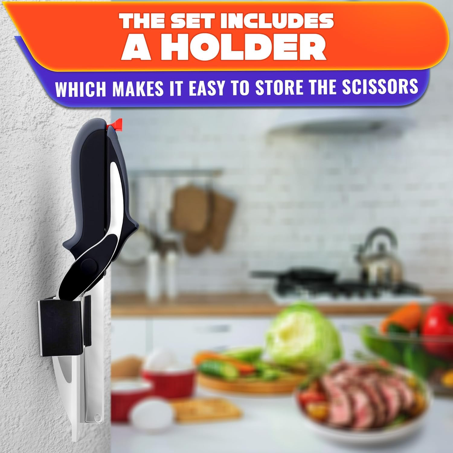 Cutting Board Scissors - Smart Kitchen Scissors with Cutting Board Vegetable Sci