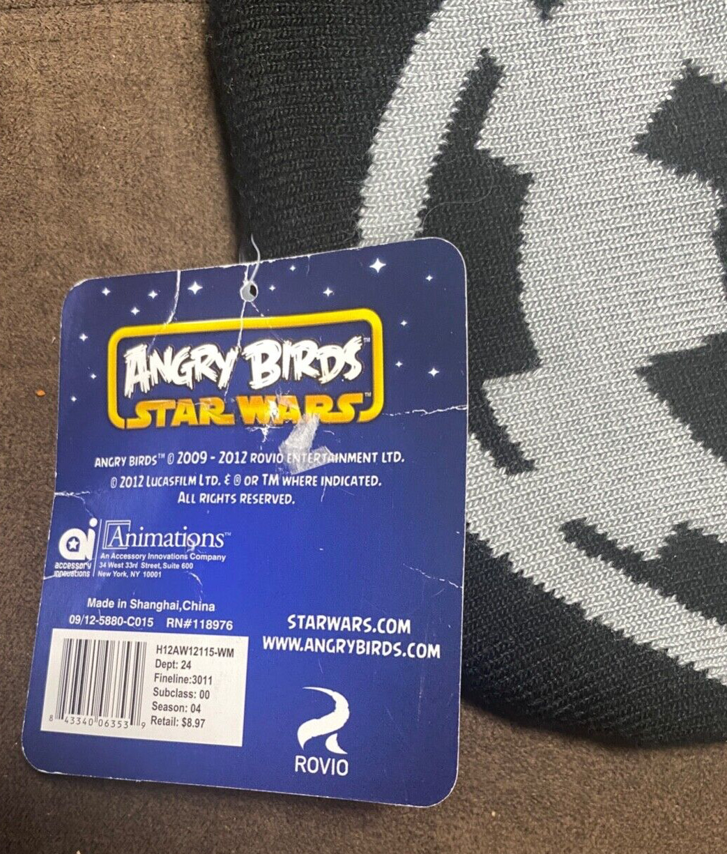 Angry Birds Star Wars Vader Hat Cap NWT Stocking beanie Skull OSFM