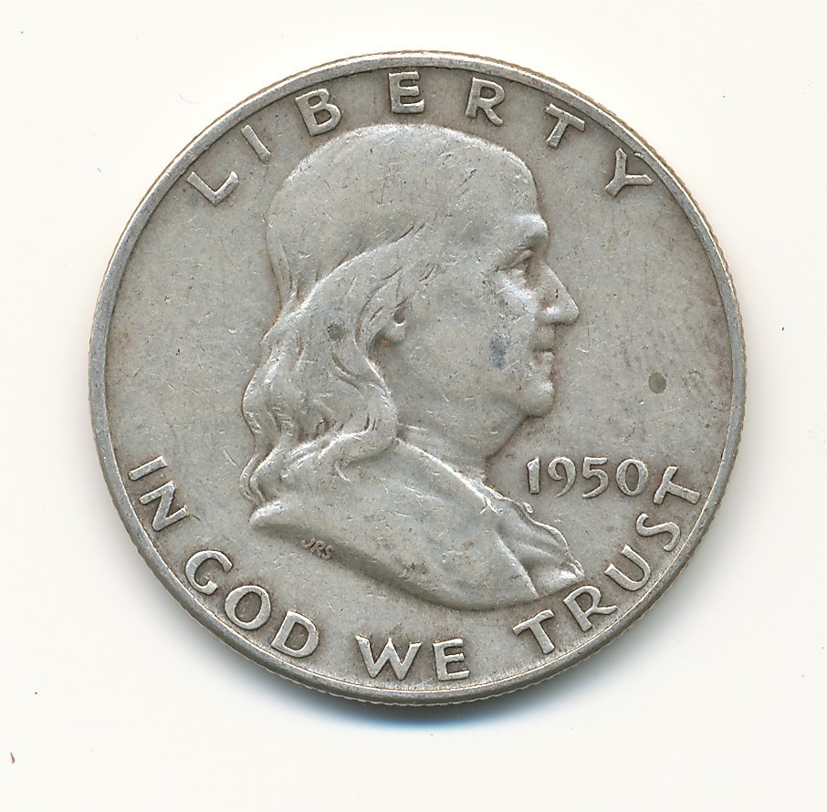 1950 D FRANKLIN SILVER HALF DOLLAR