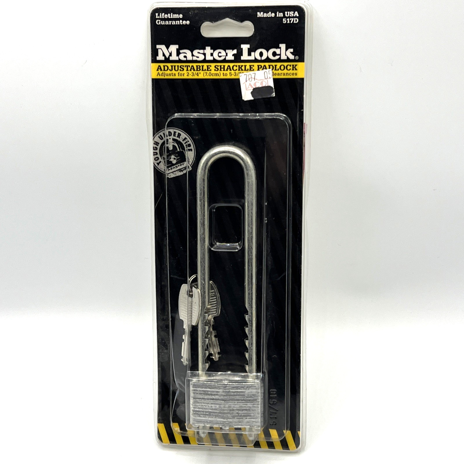 Master Lock Adjustable Shackle Padlock 517D Lock Key USA
