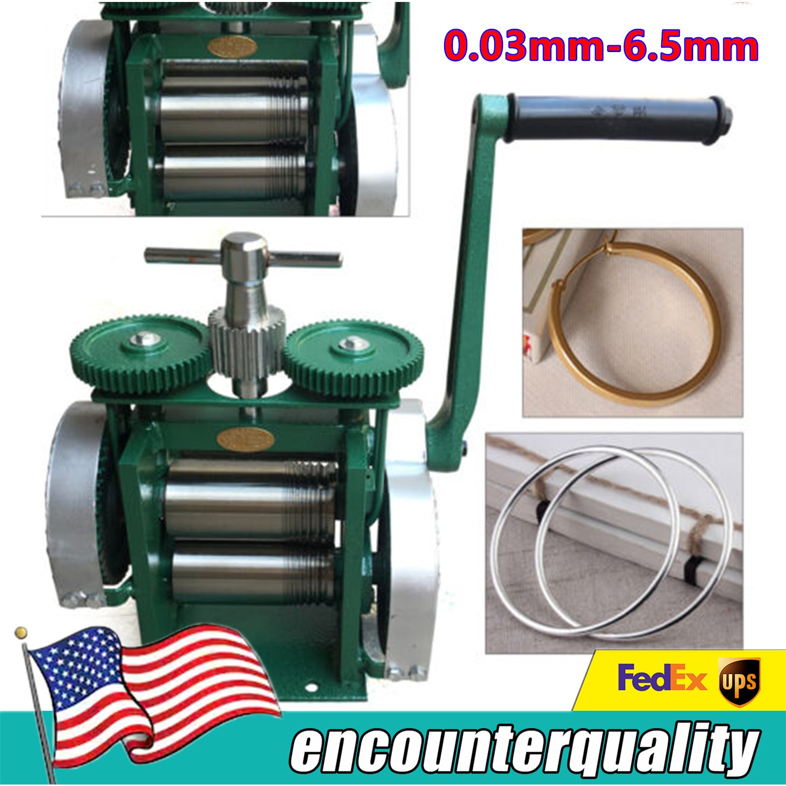 Manual Combination Rolling Mill Machine Jewelry Press Making (Flake+Round Wire)
