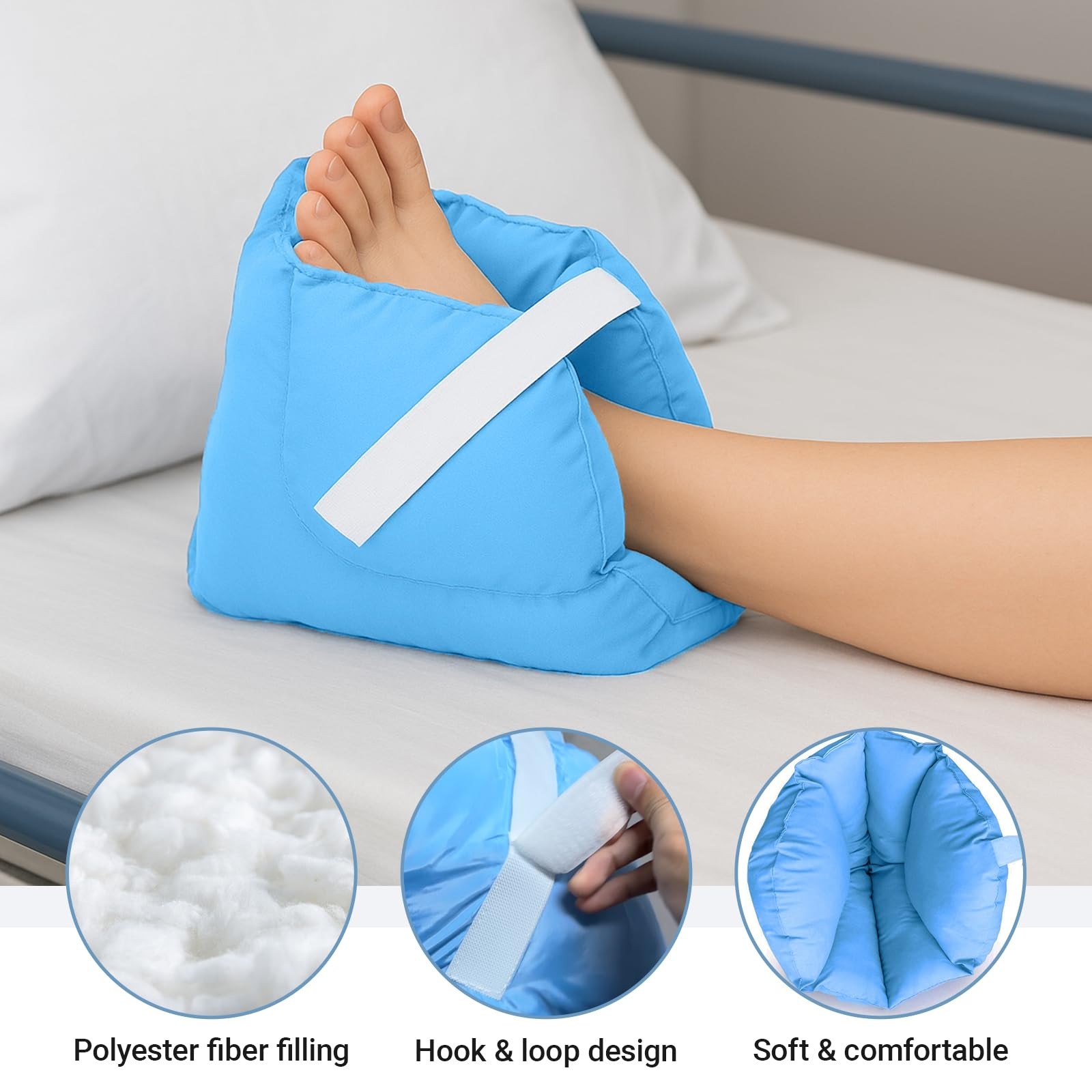 FMJI Heel Cushion Foot Pillow Protector for Pressure Sore Ulcer , Adjustable ...