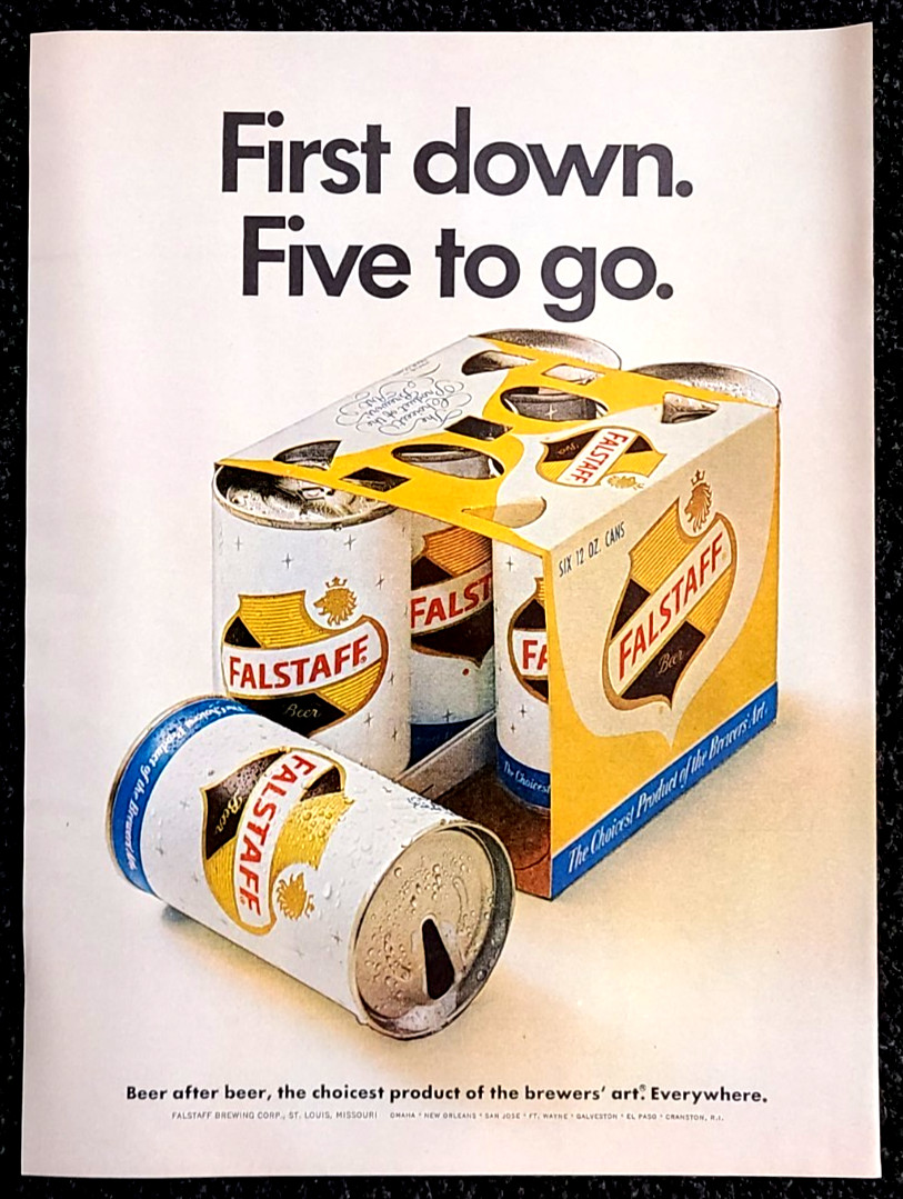 Falstaff Beer Original 1967 Vintage Print Ad Wall Art