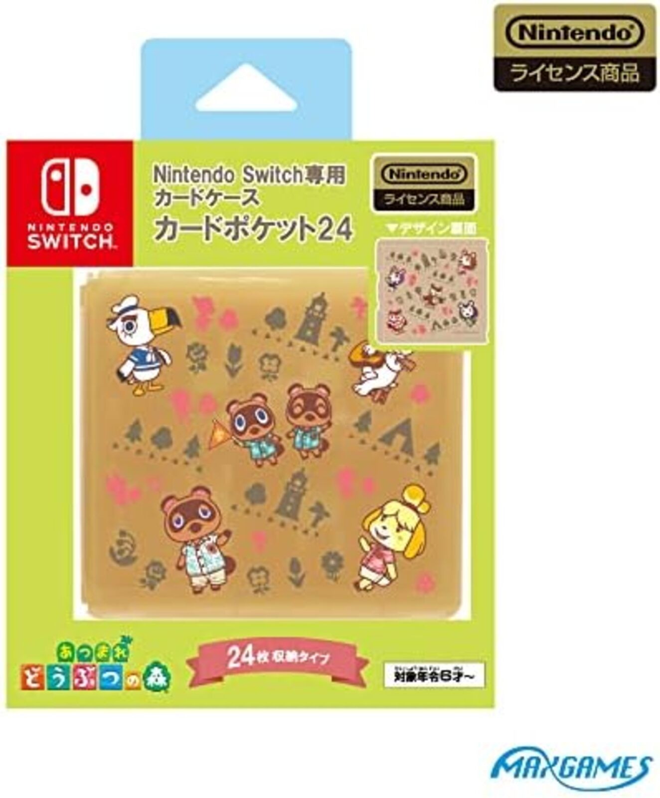 Nintendo Switch Animal Crossing Line Art Card Case 24 Pocket F/S w/Tracking# NEW