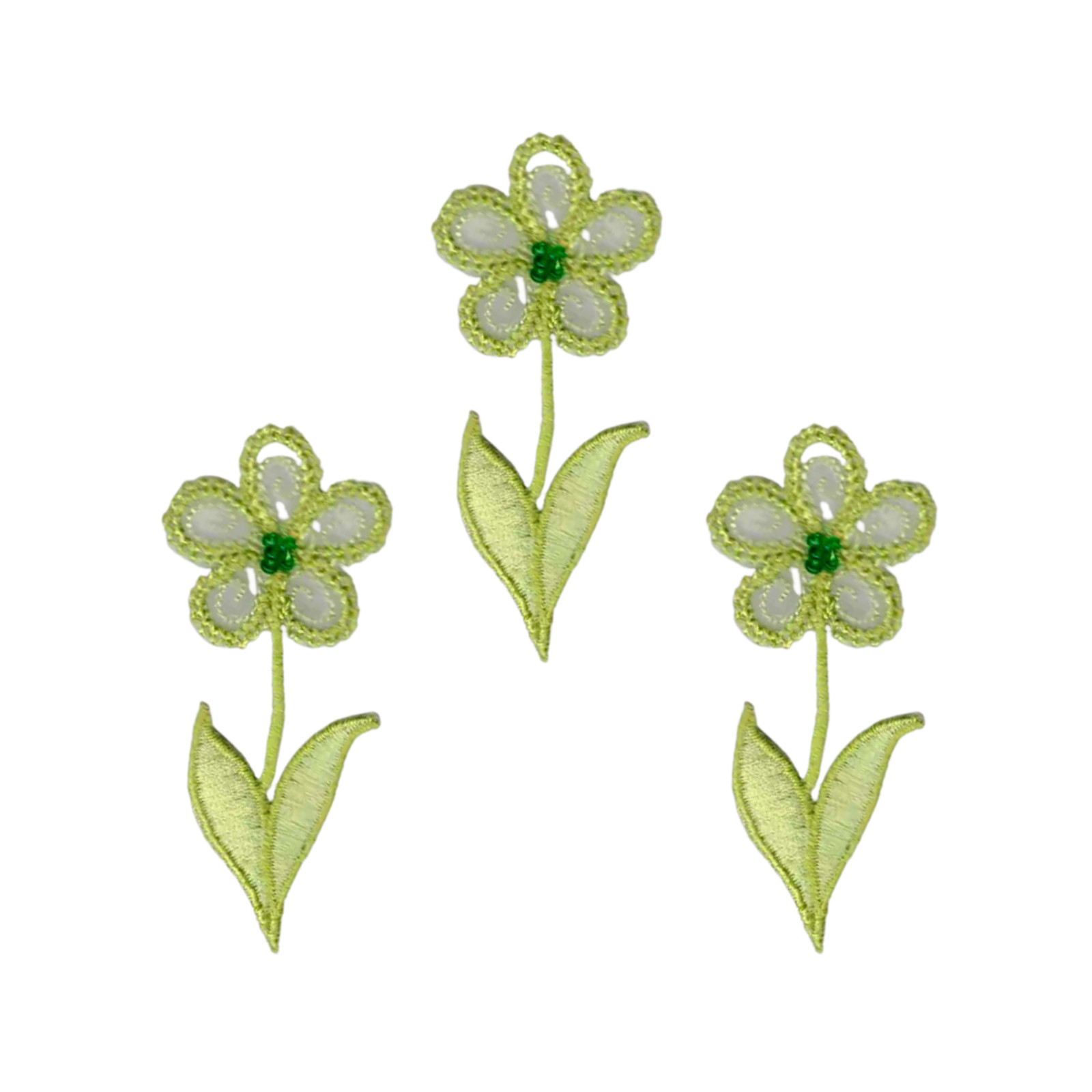 Green Flower (3-Pack) Iron on Patch