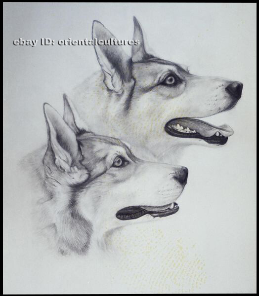 Chinese 100% real natural silk thread,su hand embroidery kits:dogs 16"