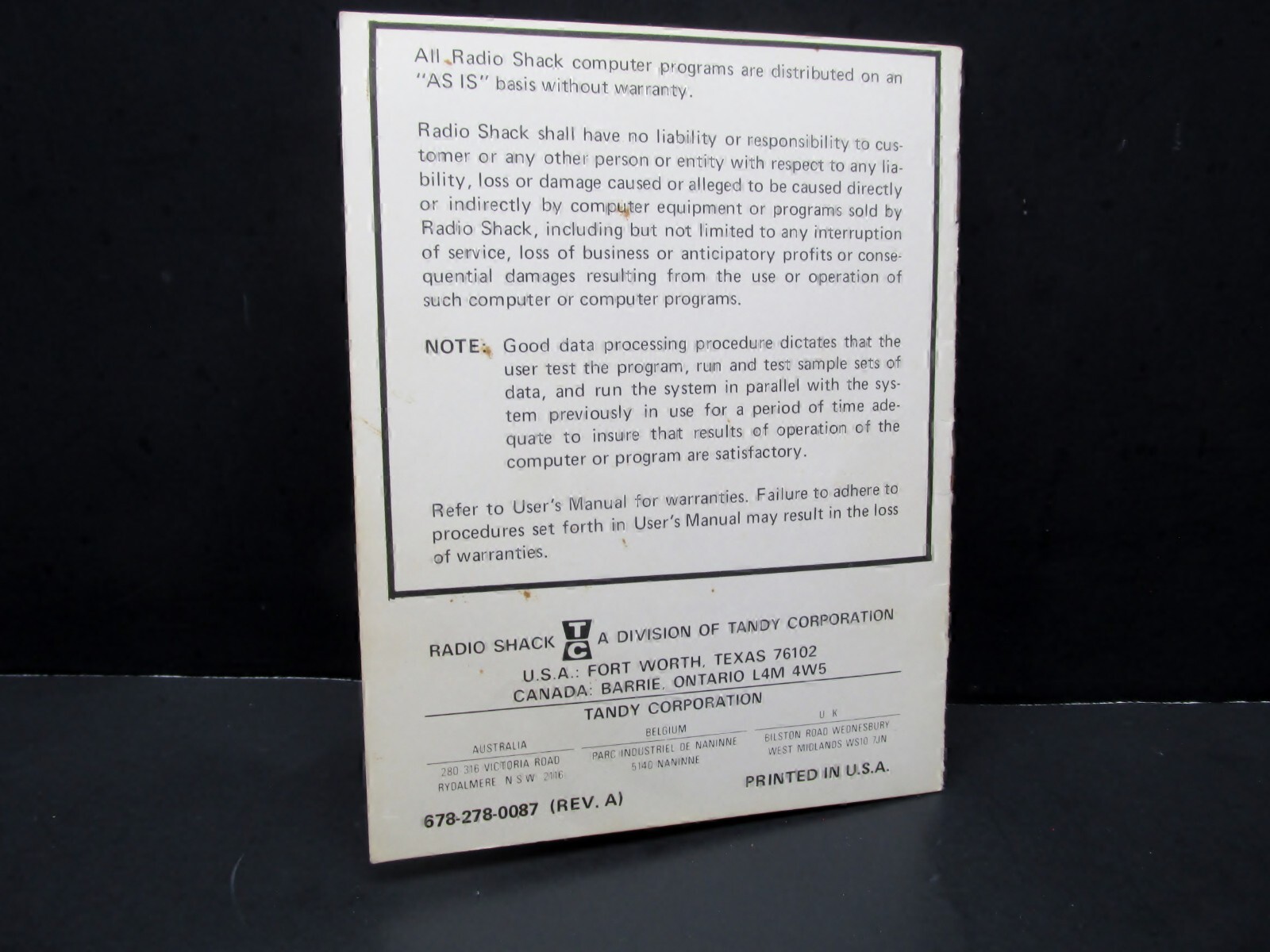 Radio Shack TRS-80, Program Conversion & Data Conversion Instruction Manual 1978