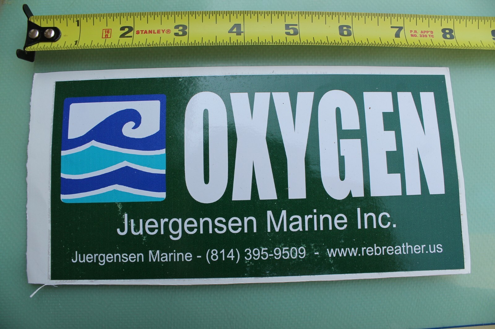 OXYGEN Juergensen Marine Ocean Nautical Equipment Scuba Snorkel Diving STICKER