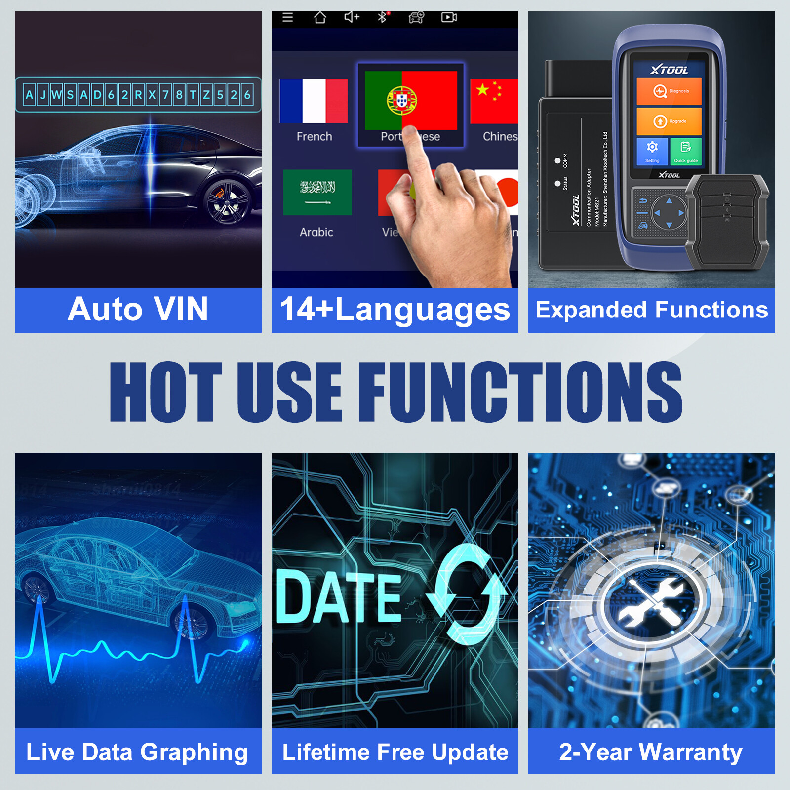 XTOOL A30 PRO Full OBD2 Diagnostic Scanner K!ey Coding ABS SAS Full System Scan