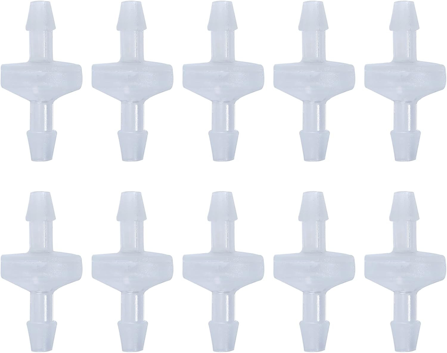 10 Pack 1/4 Inch Plastic Check Valve, One Way Barb Hose Inline Non Return for F