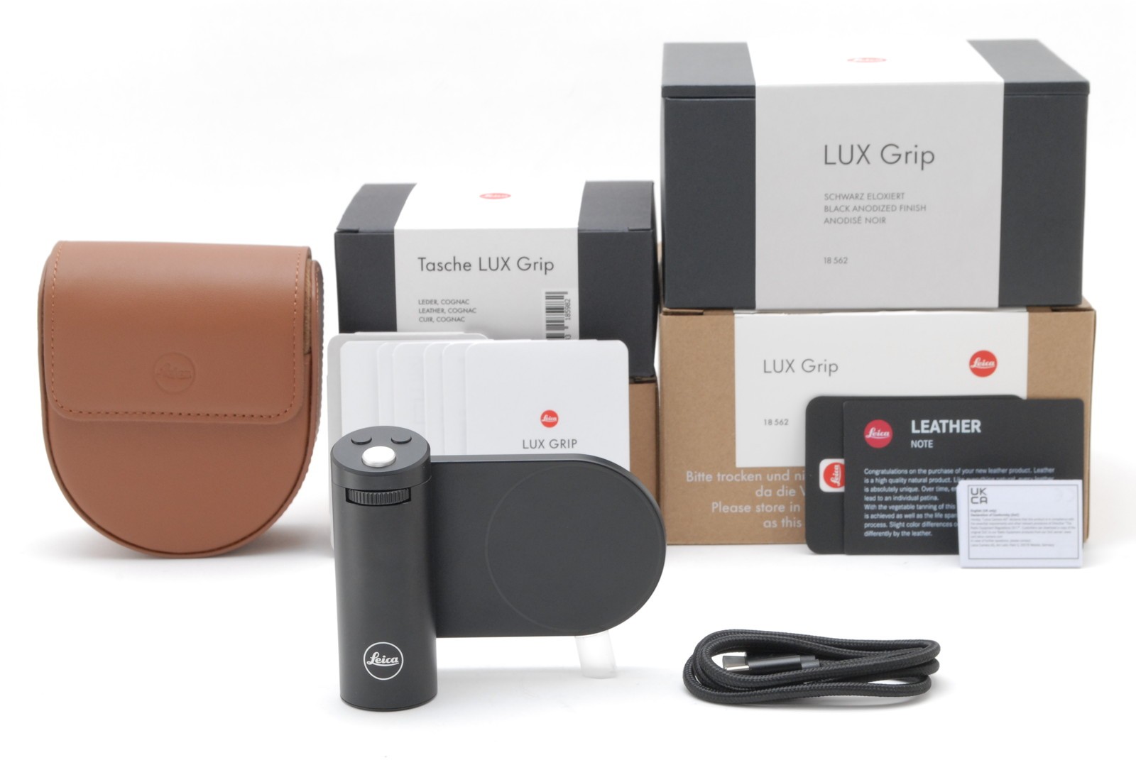 Case Set [UNUSED in Box] Leica LUX Grip 18562 + Tasche Lux Grip 18598 JAPAN