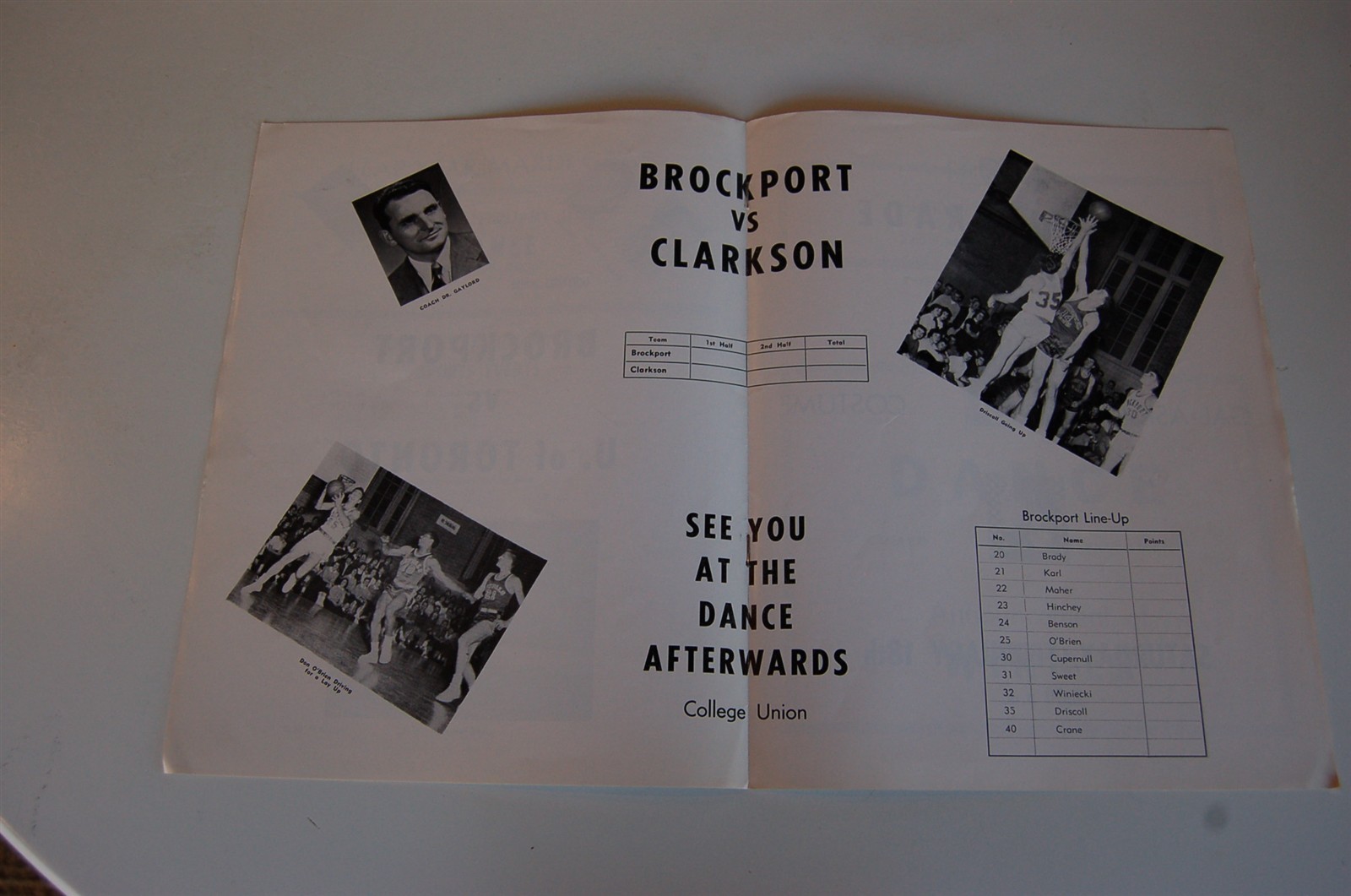 1956 Brockport Winter Carnival Program - Basketball + Swimming