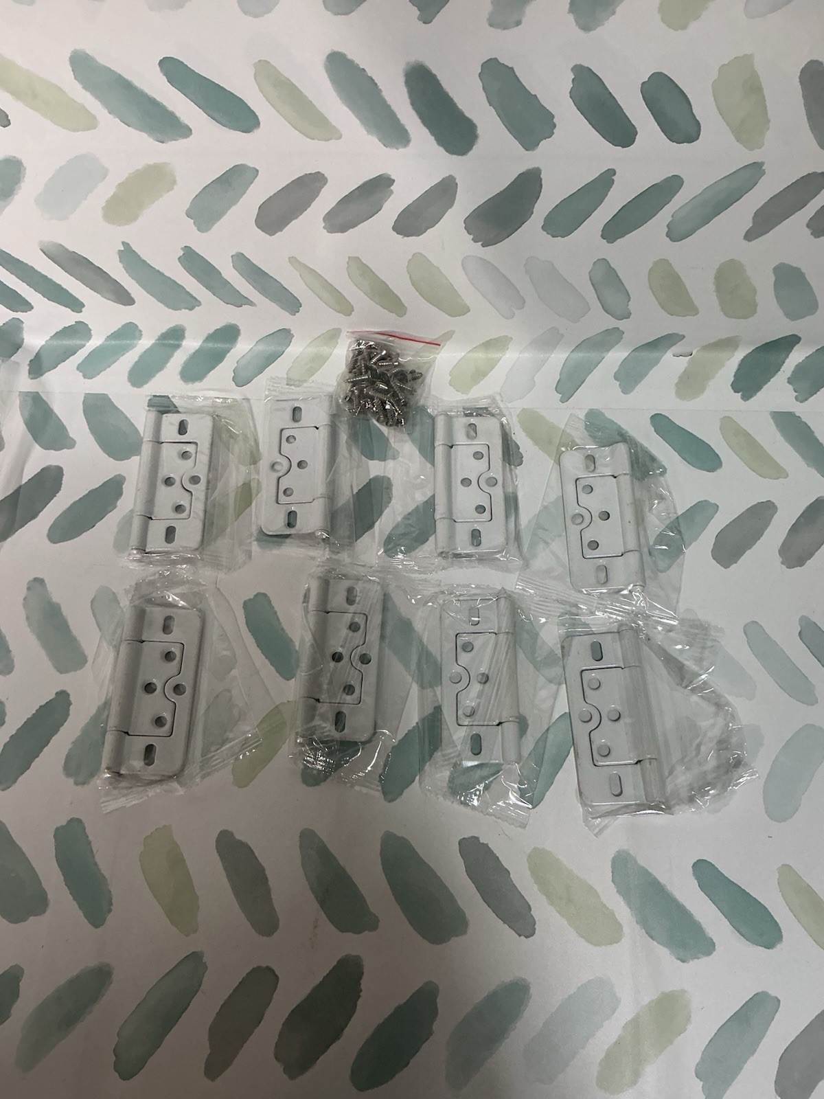 White Non-Mortise Hinges Door Hinges 3 Inch Length Heavy Duty Door Hinges, 8 Pk