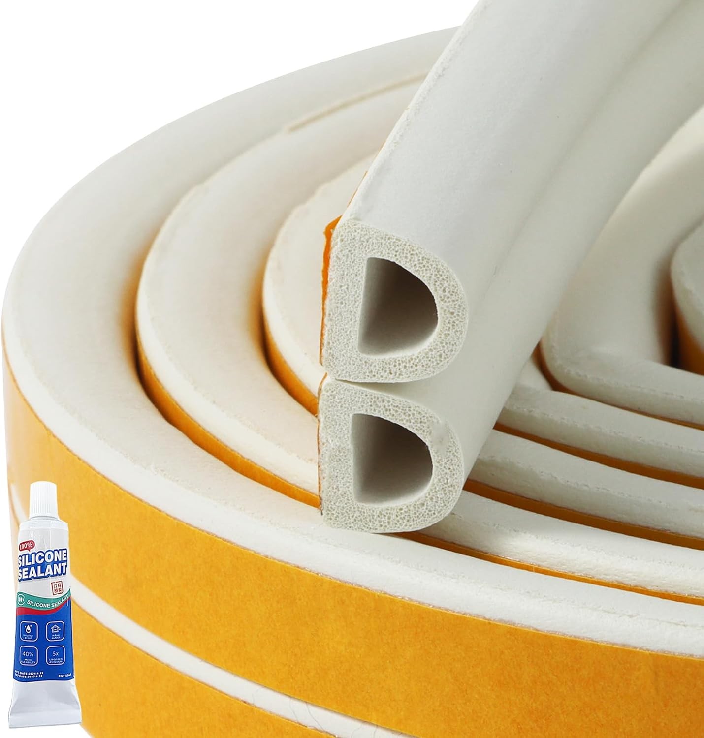 33 Ft Weather Stripping Seal Strip,Easy to Cut Insulation Weatherproof Doors and
