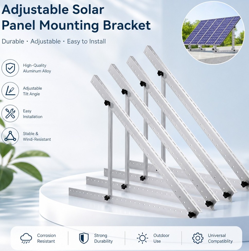 Triangle Bracket Adjustable Solar Panel Mount Bracket Set Rack Folding Tilt Legs
