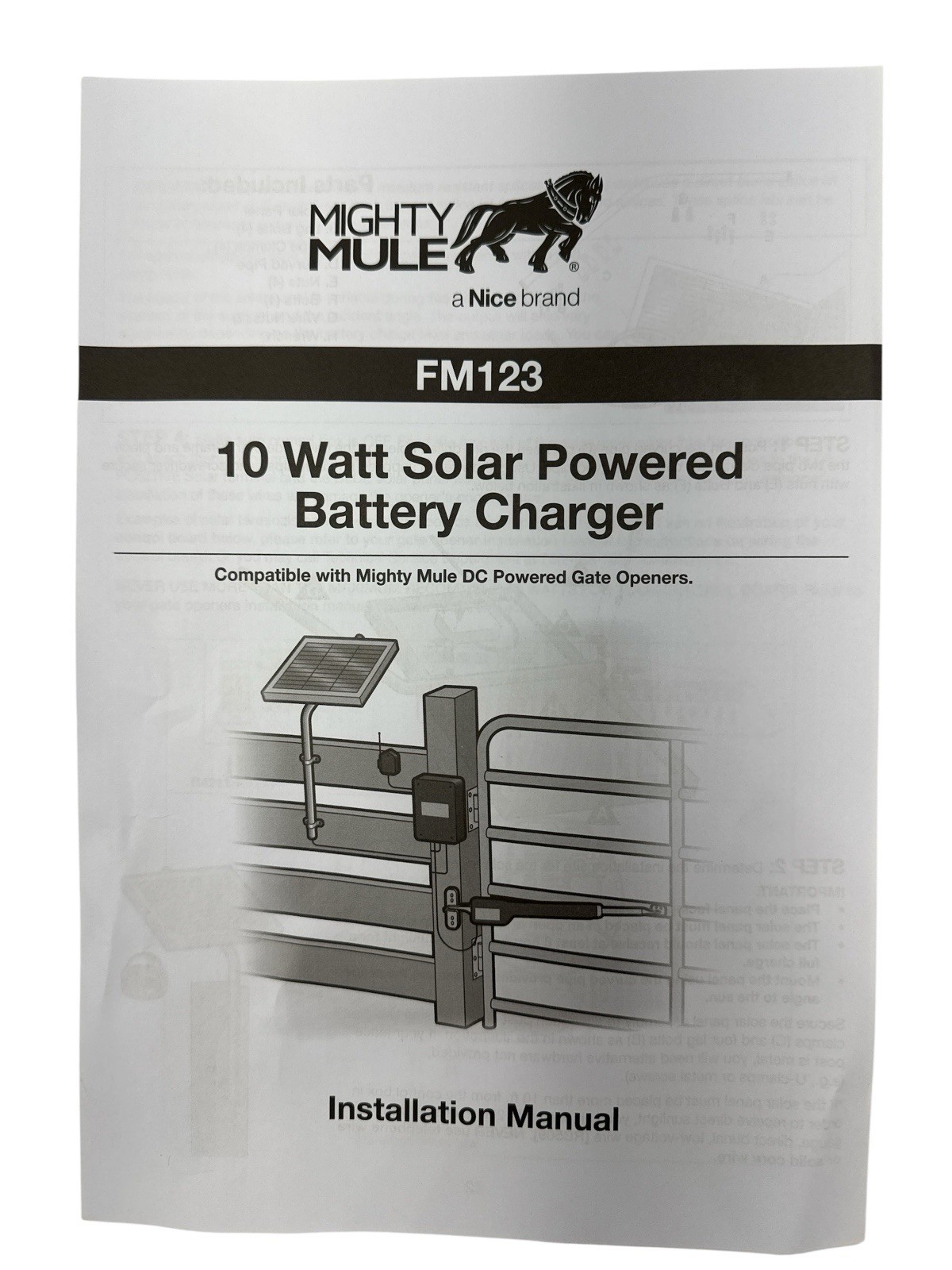 Mighty Mule 10W Solar Panel Kit FM123 (OB)