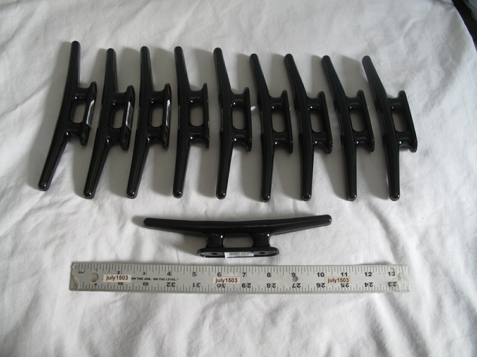 (10) NEW 8" Black Nylon Dock Cleats Open Base Marine Boat Dock Anchor Tie Down