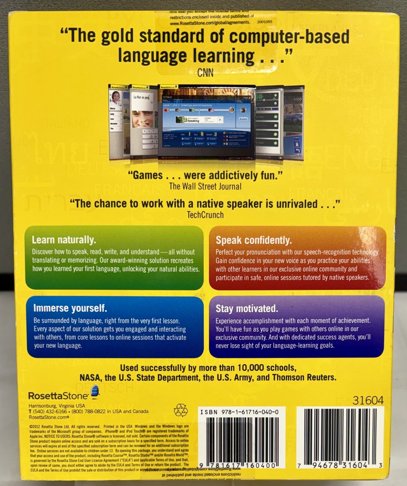 Rosetta Stone Italian Language Software Version 4 – Levels 1–5 – PC/Mac New