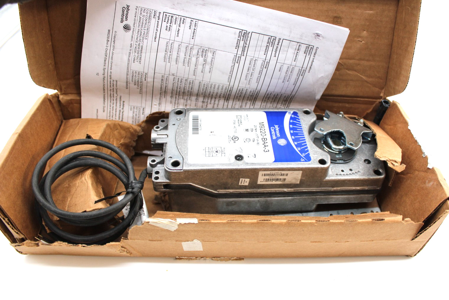 Johnson Controls M9220-BAA-3 120VAC Spring Return Damper Actuator - NEW