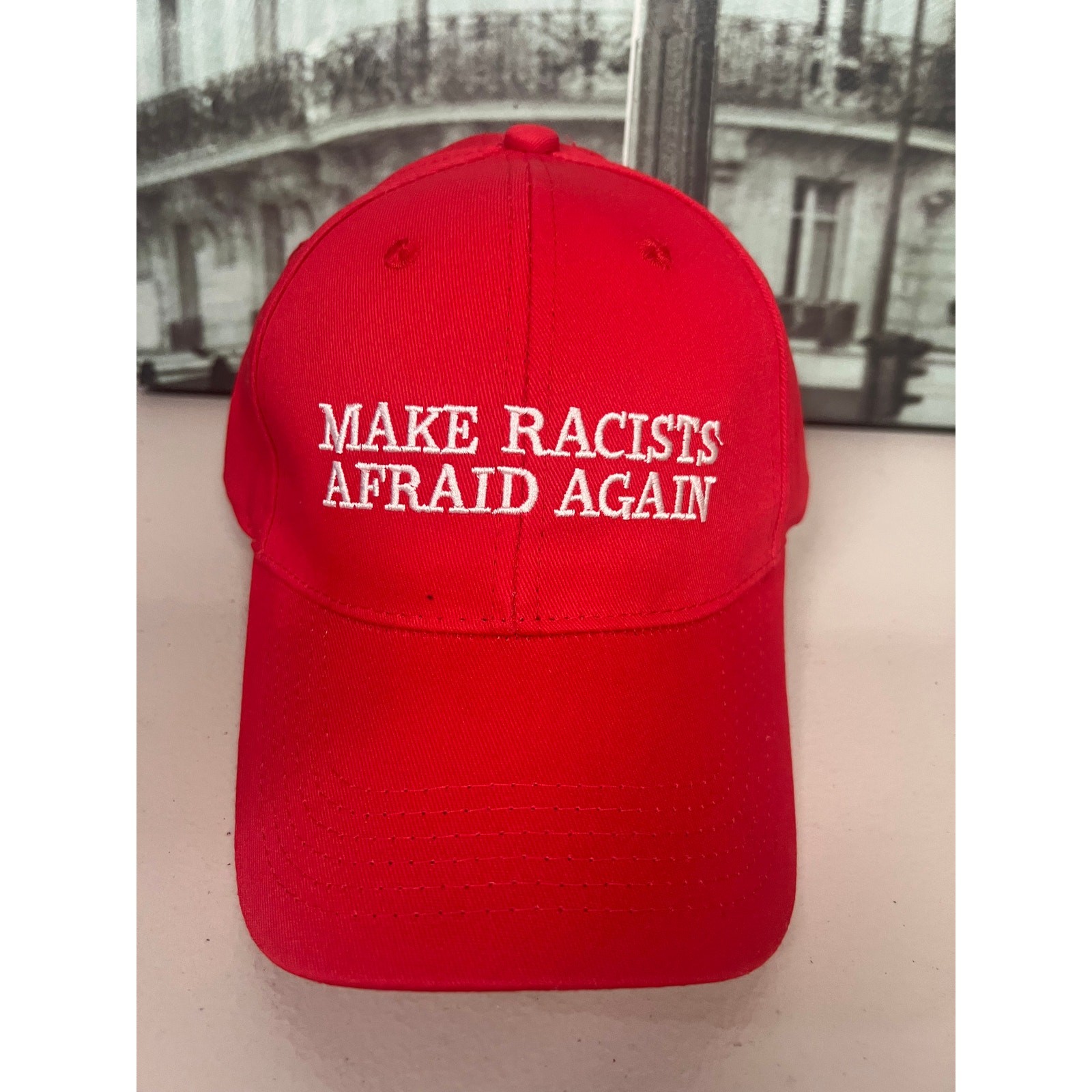 MAGA Parody Embroidered Hat, Make Racists Afraid Again Anti Trump Unisex Dad Hat
