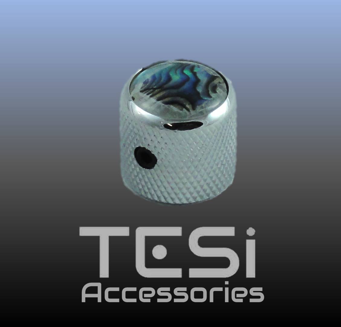 Tesi Premium Metal Dome Guitar Knob with Abalone Top Volume Tone - Chrome