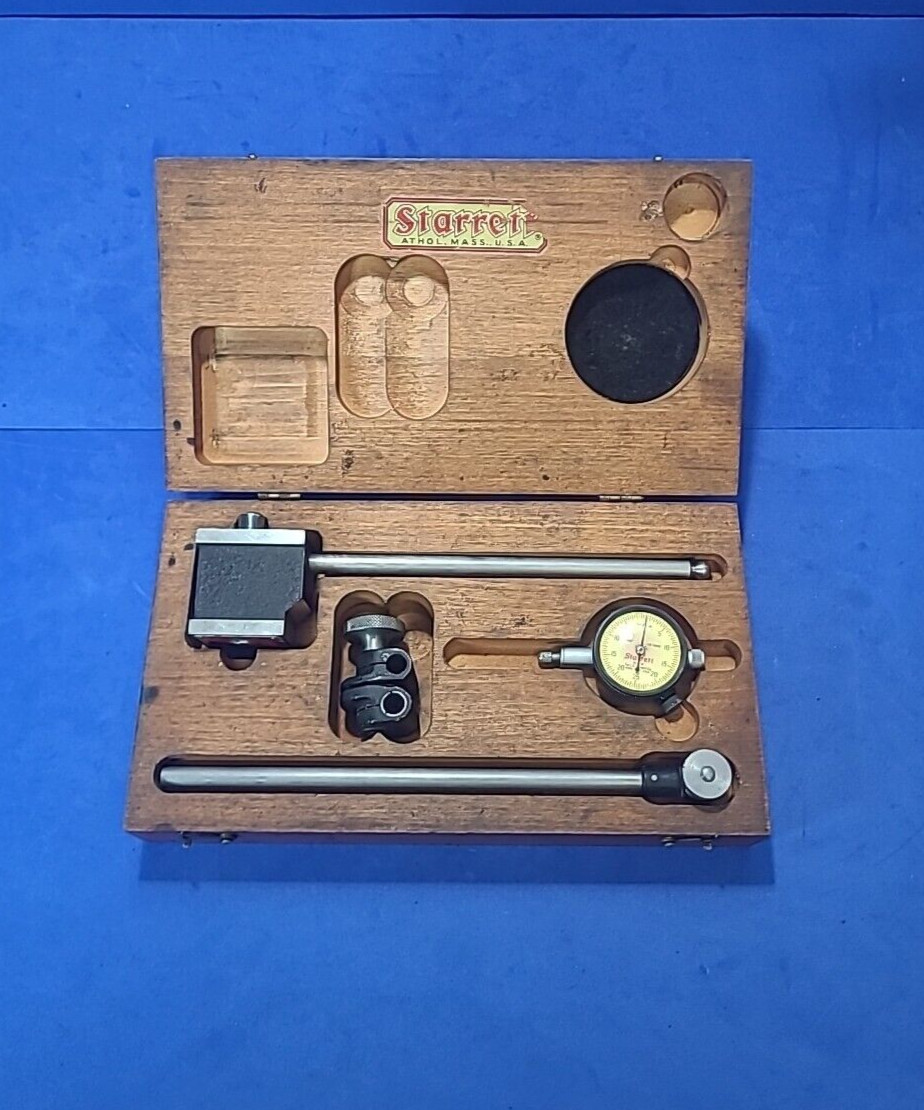 Starrett 657EZ Magnetic Base With Indicator in Wood Case