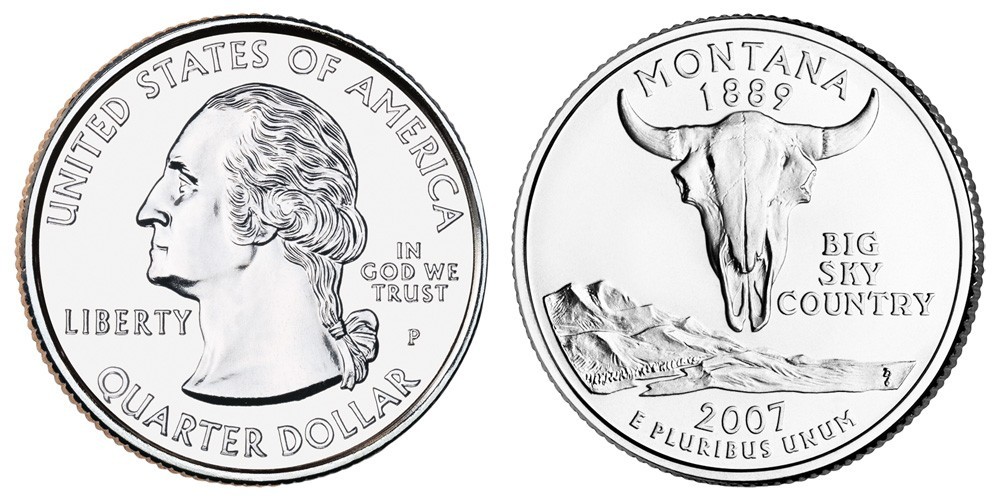 2007 P Montana State Quarter BU Brilliant Uncirculated Coin
