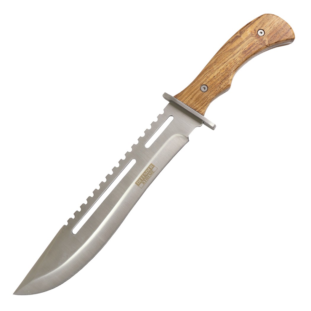 Defender-Xtreme 16"" Outdoor Camping Full Tang Wood Handle Hunting Knife With Sh