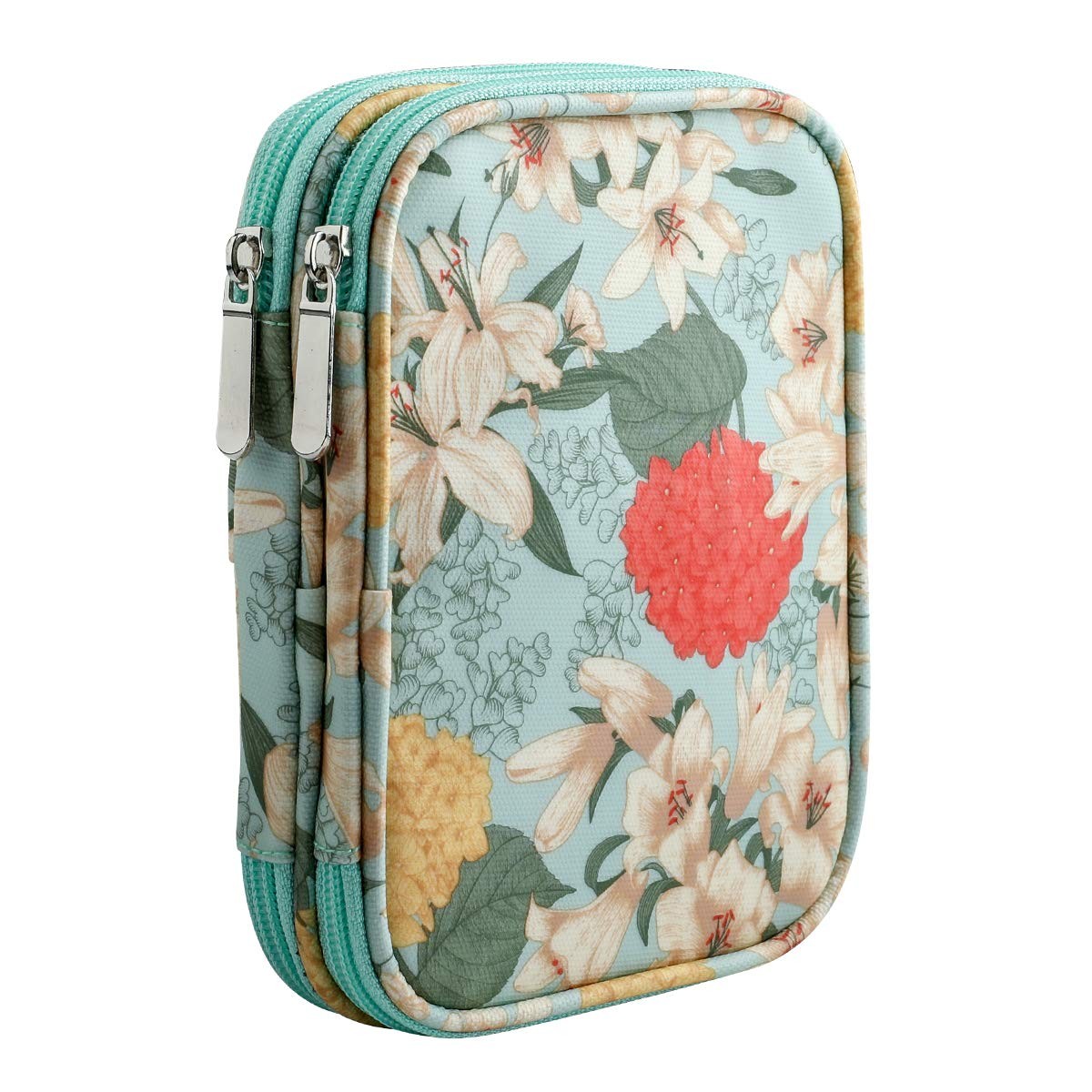 DIY Crochet Needle Case Empty, Zipper Storage Organizer Bag with Web Pockets ...