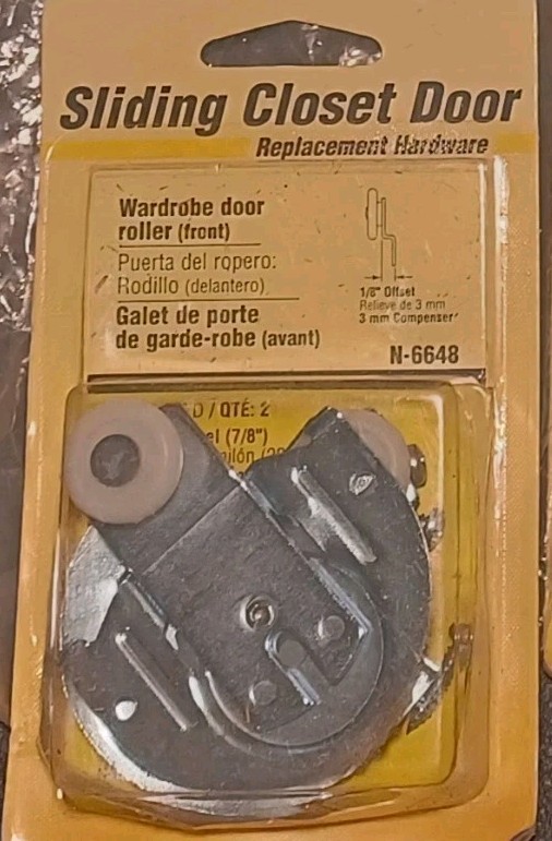 Prime-Line PLPCI N-6648 Front Wardrobe Closet Sliding Door ⅛" Roller (1 Set)  -◆