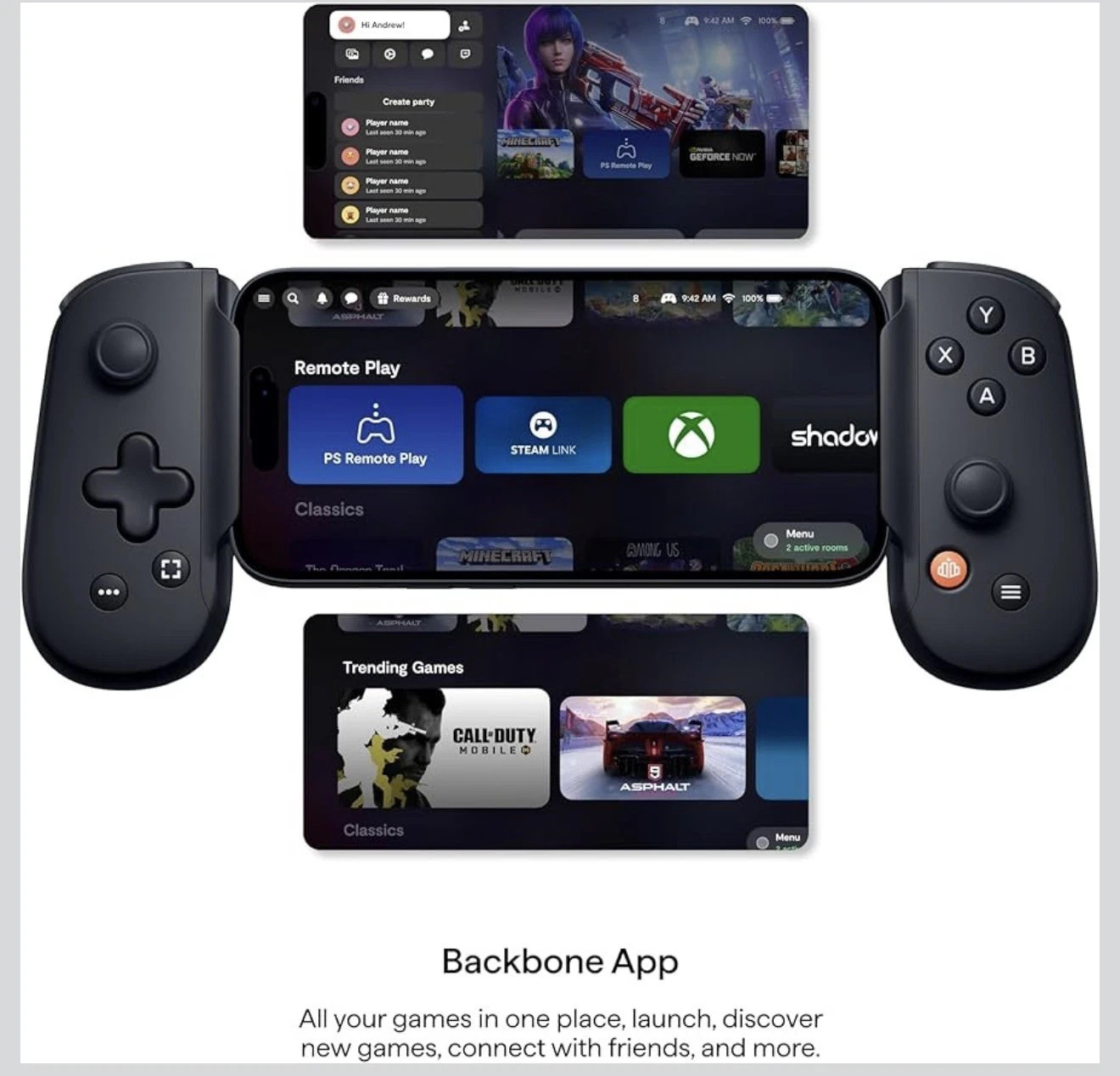 Backbone USB-C Mobile Gaming Controller (BB-51-P-BRW) - Black