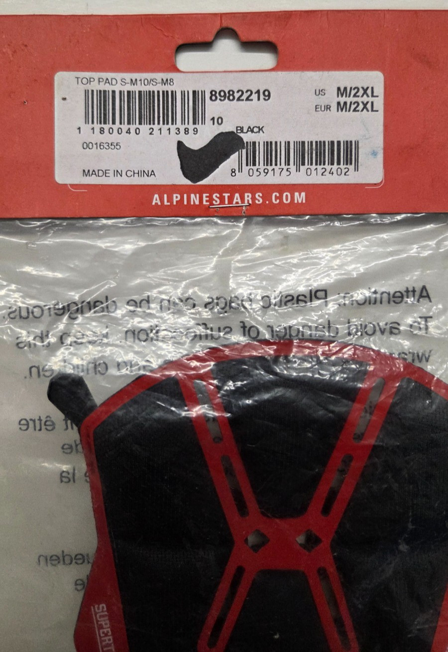 NEW GENUINE ALPINESTARS SUPERTECH MX S-M8/S-M10 MOTOCROSS HELMET TOP LINER M-XXL
