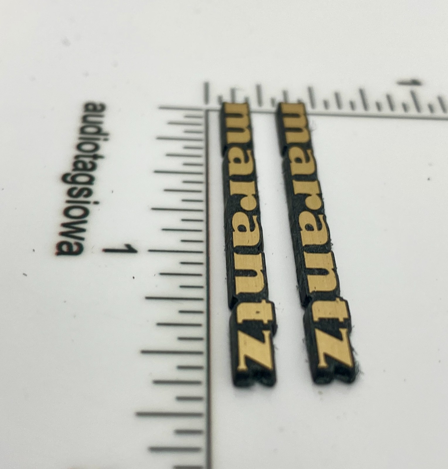 Marantz Custom Made Gold Incised Speaker Badge Logo Emblems Pair SMALL VERSION